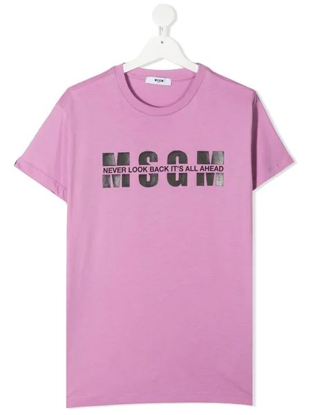 MSGM Kids футболка с логотипом