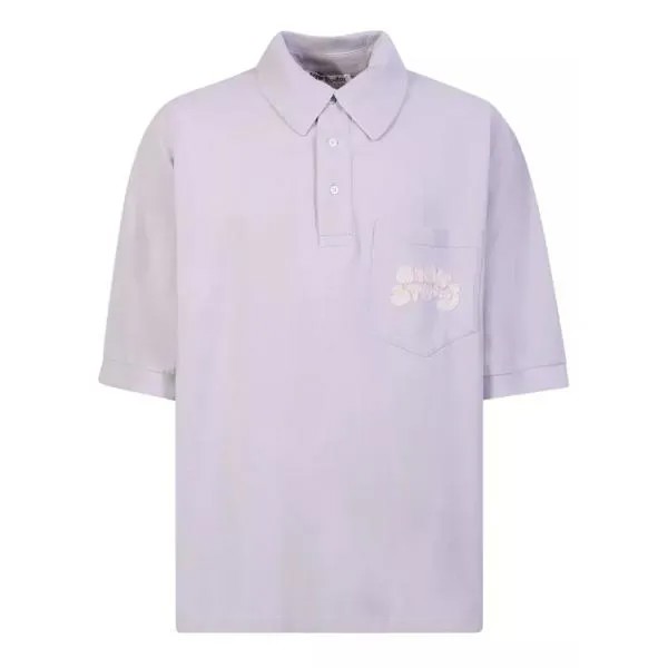 Футболка embroidered-logo lilac polo shirt Acne Studios, фиолетовый