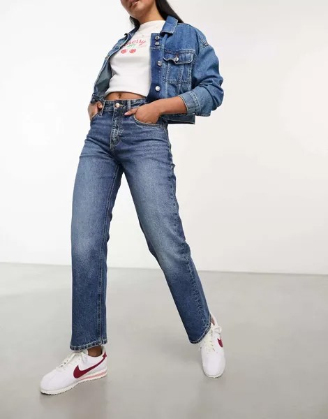 Классические джинсы прямого кроя Lee Rider темно-синего цвета