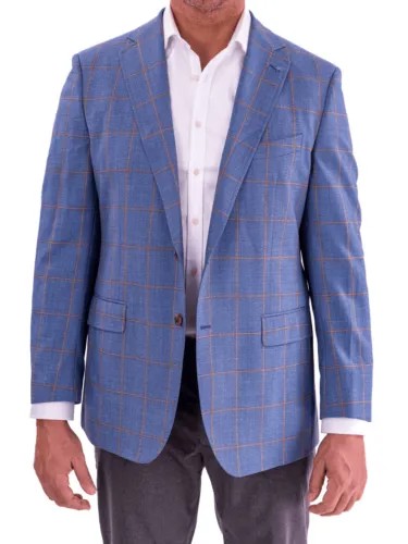 Мужской синий пиджак в клетку стандартного кроя, шерстяной пиджак Drago на подкладке 1/4, спортивное пальто