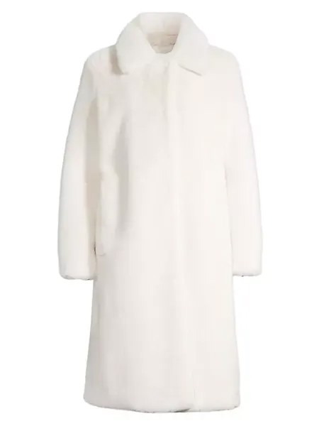 Объемное пальто из искусственного меха Donna Karan New York, белый
