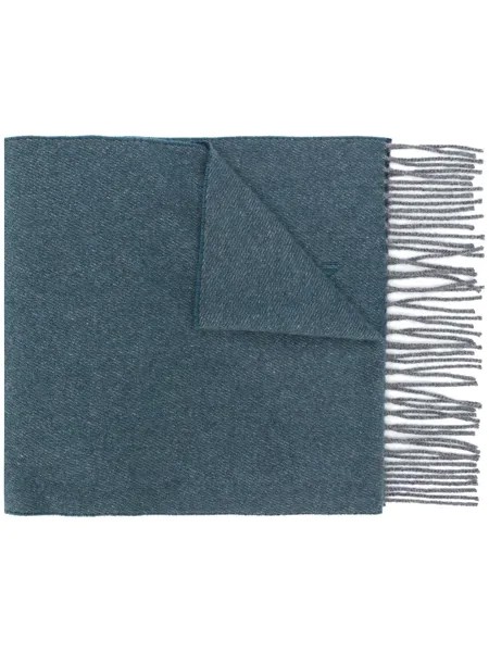 Corneliani fringed knitted scarf