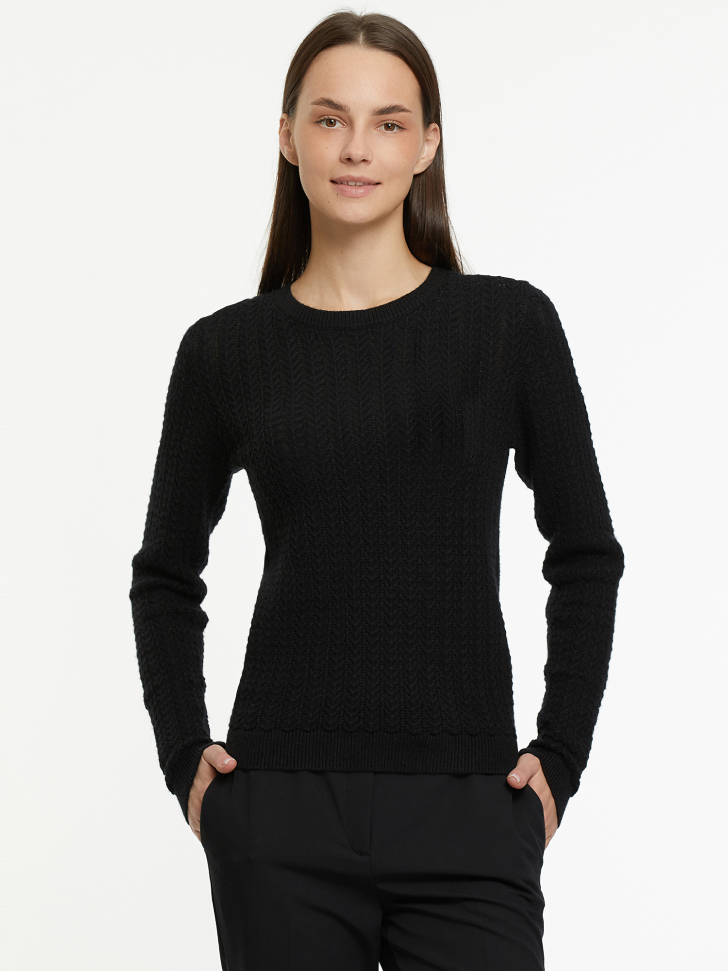 Джемпер женский oodji 63807350 черный 2XL