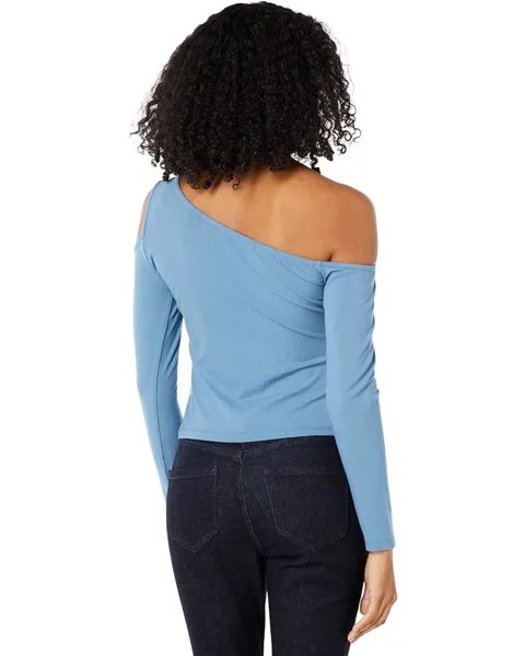 Топ 1.STATE Long Sleeve Asymmetrical One Shoulder Top, цвет Porcelain Blue