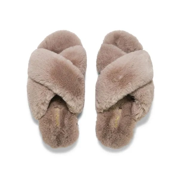 Тапочки Flip Flop Hausschuh cross*fur 2, светло-коричневый