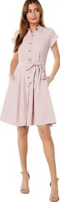 Женское платье с поясом и короткими рукавами Calvin Klein, пыльно-лиловый, 2 шт.