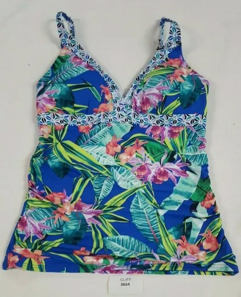 Танкини Tommy Bahama с цветочным принтом и треугольным вырезом, разноцветный, обхват груди 14 дюймов