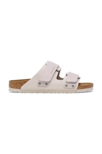 Замшевые тапочки Uji Birkenstock, белый