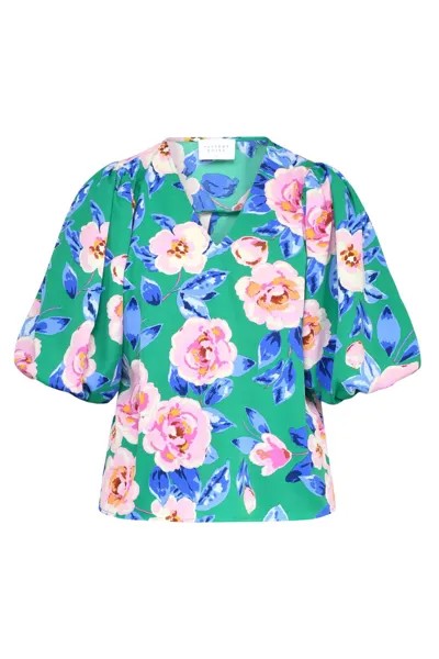 Блузка для женщин/девочек зеленый/розовый цветок Sister's Point