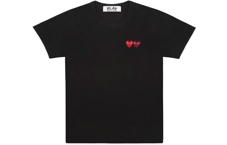 Футболка CDG Play Double Hearts, черный