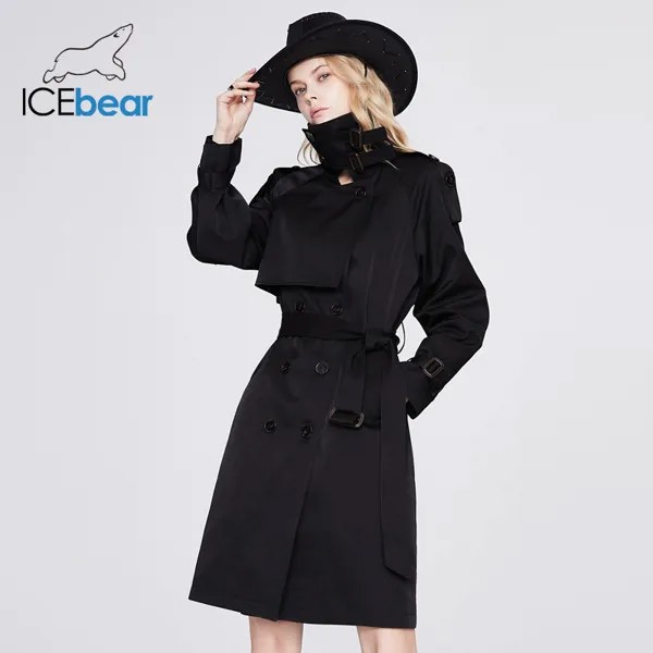 ICEbear 2021 женский плащ средней длины новая ветровка осенняя двубортная ветрозащитная куртка 92322