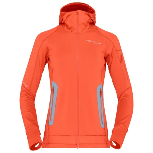 Флисовая жилетка Norrøna Women's Falketind Power Grid Hood, цвет Orange Alert