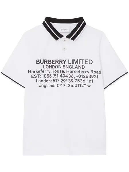 Burberry Kids рубашка поло с принтом