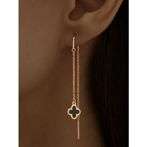 Серьги цепочки Ювелир Карат, серебро, 925 проба, золочение, эмаль, , золотистый