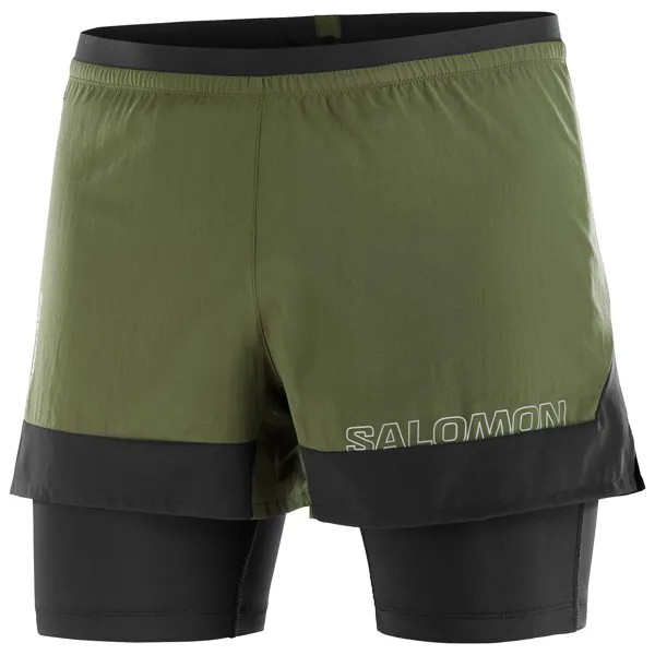 Шорты для бега Salomon Cross 2in1 Shorts, цвет Grape Leaf/Deep Black