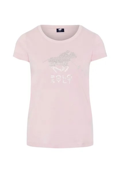 Футболка со сверкающим декором POLO SYLT, цвет Pink Lady