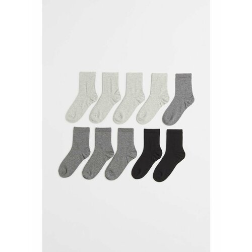 Носки H&M 10 пар, размер 28/30, серый, черный