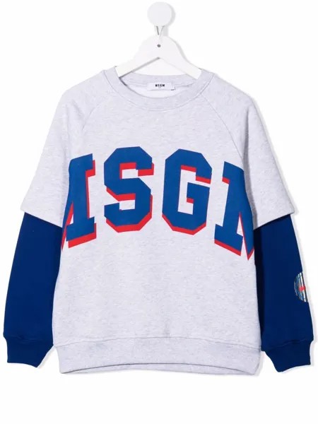 MSGM Kids многослойная толстовка с логотипом