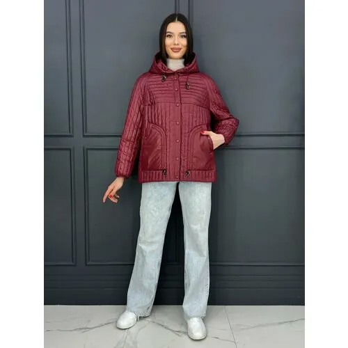 Куртка Karmelstyle, размер 52, вишня
