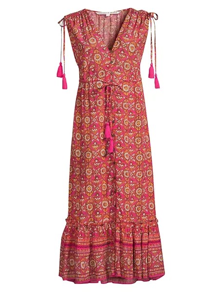 Платье миди Arjuna с цветочным принтом Veronica Beard, мультиколор
