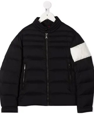 Moncler Enfant куртка-пуховик с контрастной полоской