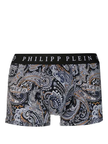 Philipp Plein боксеры с принтом пейсли и логотипом, черный