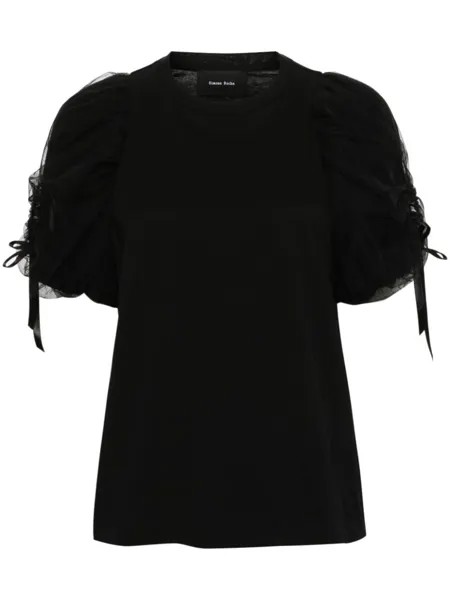 Simone Rocha футболка с присборенными рукавами, черный