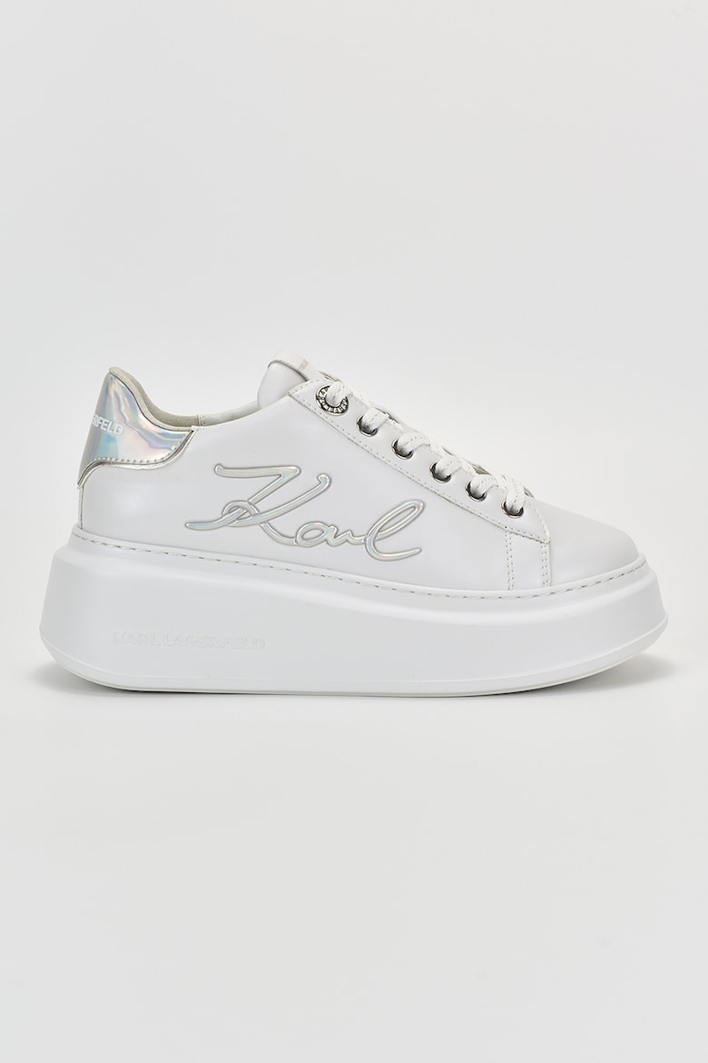 Кожаные спортивные туфли со скошенной подошвой и логотипом Karl Lagerfeld, белый