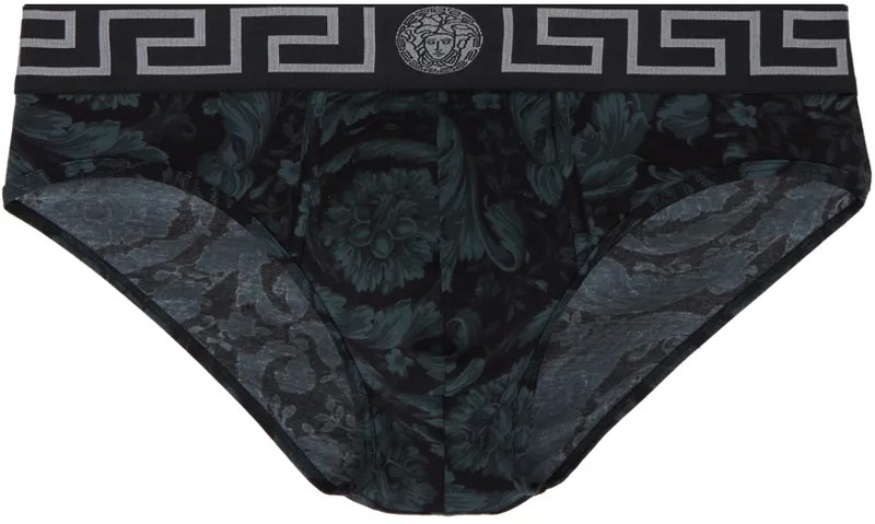 Черные трусы Barocco Versace Underwear, цвет Black/Grey