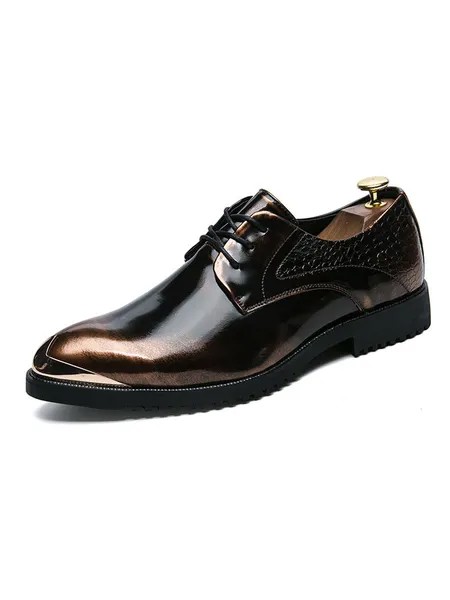 Milanoo Men's Lace Up Animal Print Oxfords