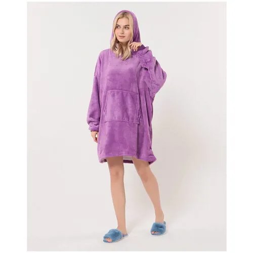 Толстовка плед с капюшоном ForAll/лонгслив для дома Huggle Hoodie/плед с рукавами