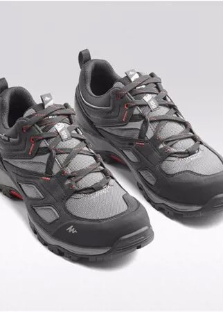 Ботинки водонепроницаемые для горных походов мужские серые MH100, размер: 39, цвет: Угольный Серый/Вишневый QUECHUA Х Декатлон