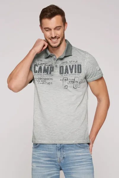 Рубашка-поло CAMP DAVID, хлопок, зеленый