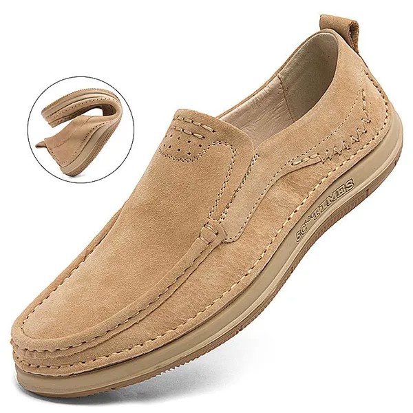 Подлинная кожа Мужчины Повседневная обувь Бизнес Роскошный бренд Итальянские мужские лоферы Мокасин дышащий скольжение на лодке Мягкая обувь для вождения
