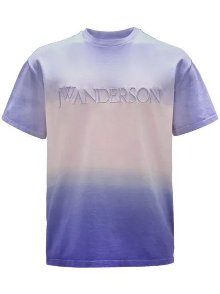 JW Anderson футболка из органического хлопка с принтом тай-дай, фиолетовый