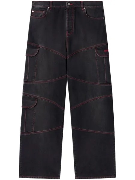 Off-White прямые джинсы Script Samurai, черный