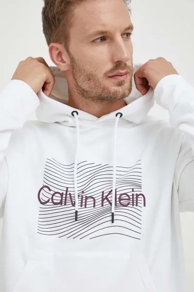 Хлопковая толстовка Calvin Klein, белый