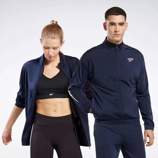 Вязаная спортивная куртка Identity Vector Reebok, темно-синий/красный