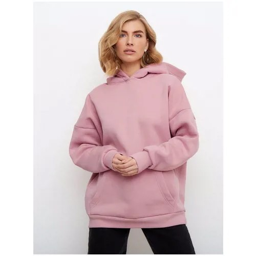 Худи oversize с начесом (XS-S, пудра розовый), EAZYWAY