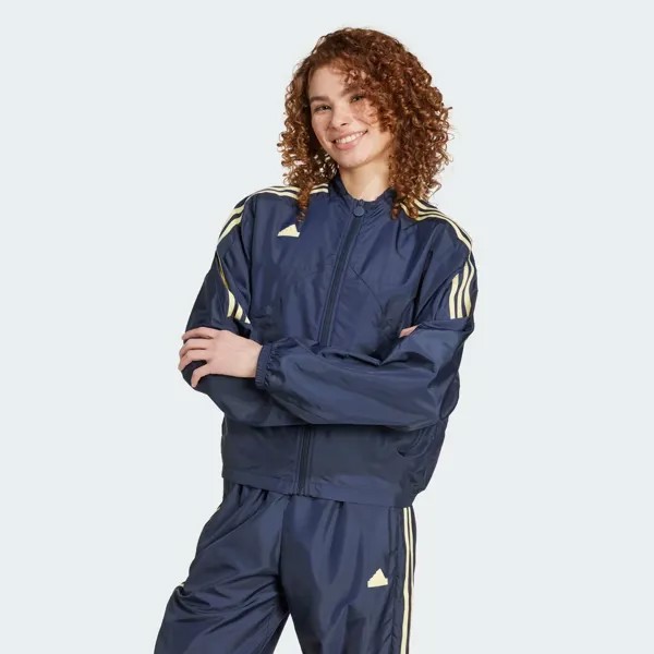 Летняя тканая спортивная куртка с 3 полосками Tiro Cut Adidas, цвет Legend Ink