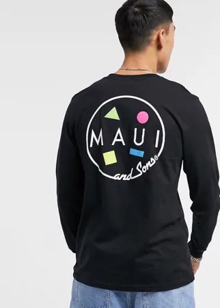 Черный oversized лонгслив Maui & Sons Neon Cookie