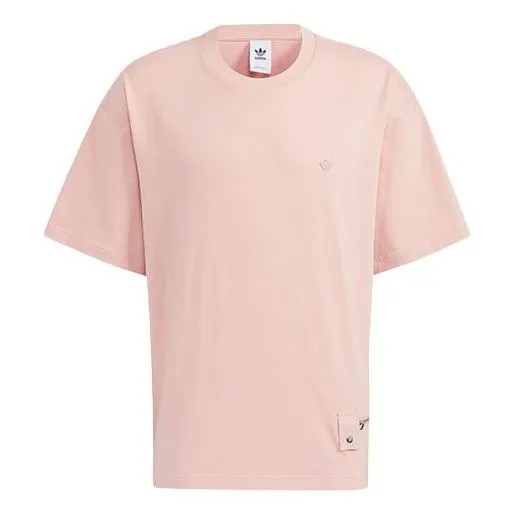 Футболка Adidas originals Zipper Ss Tee Solid Color Sports Round Neck Short Sleeve Pink, Розовый