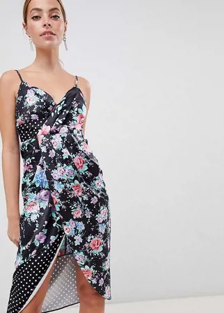 Платье миди с принтом ASOS DESIGN Petite-Многоцветный