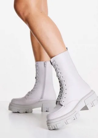 Серые массивные ботинки на шнуровке ASOS DESIGN Acoustic-Серый