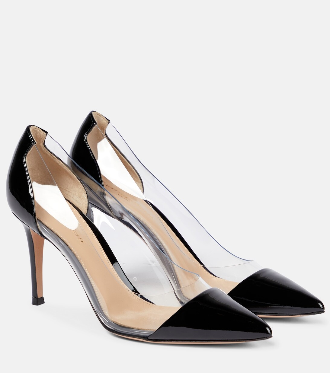 Туфли Plexi 85 из кожи и ПВХ Gianvito Rossi, черный