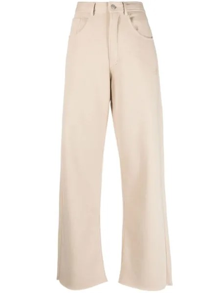 MM6 Maison Margiela signature numbers-motif wide-leg trousers, нейтральный цвет