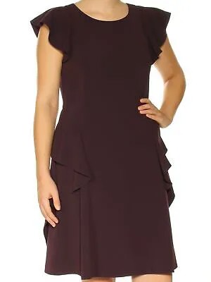 REBECCA TAYLOR Женское фиолетовое вечернее платье длиной выше колена с рюшами + расклешенное платье 4