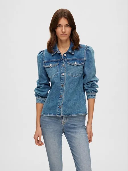 Karna джинсовая рубашка классического кроя Selected Femme, синий