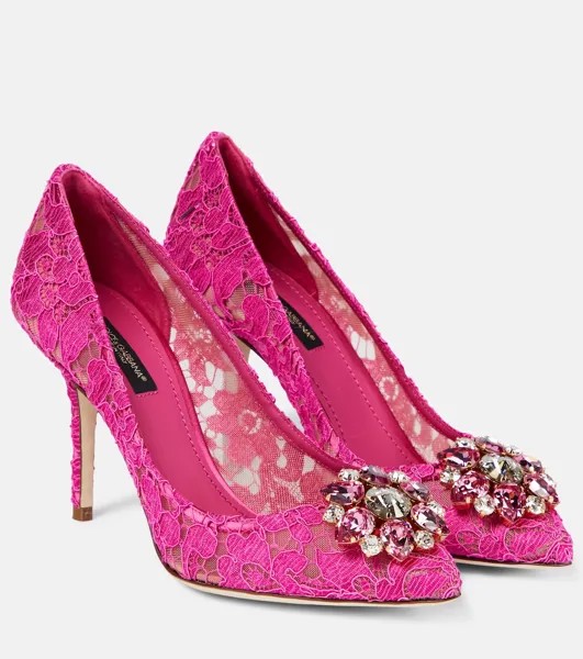 Декорированные кружевные туфли Belucci Dolce&Gabbana, розовый