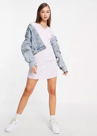 Облегающее платье мини на пуговицах в сиреневую полоску Vero Moda-Многоцветный